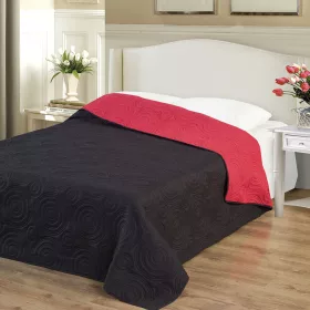   Naturtex Emily microfiber ágytakaró - piros-fekete 235x250 cm