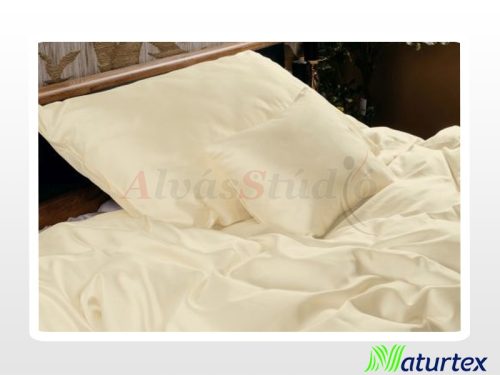 Naturtex 3-piece cotton-satin bed linen set -  Natural beige