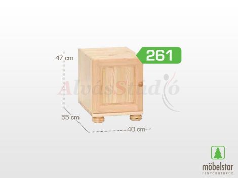 Möbelstar 261 - 1 ajtós natúr fenyő szekrény magasító