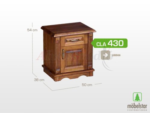 Möbelstar CLA 430 - 1 door 1 drawer stained pine nightstand