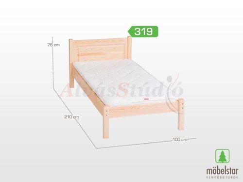 Möbelstar 319 - plain pine bed frame 90x200 cm