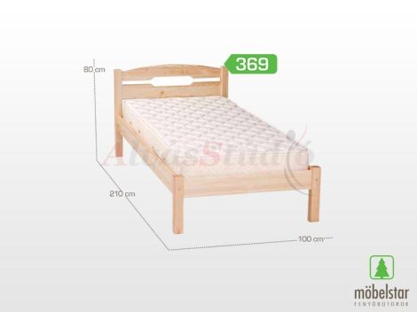 Möbelstar 369 - plain pine bed frame 90x200 cm
