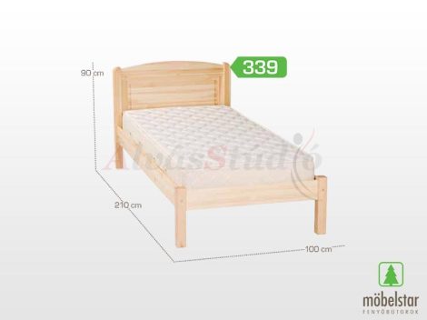 Möbelstar 339 - plain pine bed frame 90x200 cm
