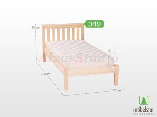 Möbelstar 349 - plain pine bed frame 90x200 cm
