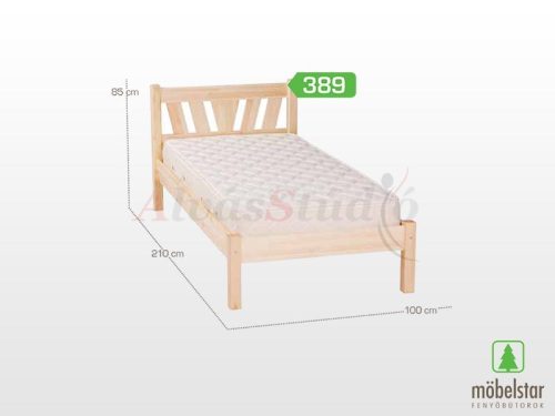 Möbelstar 389 - plain pine bed frame 90x200 cm