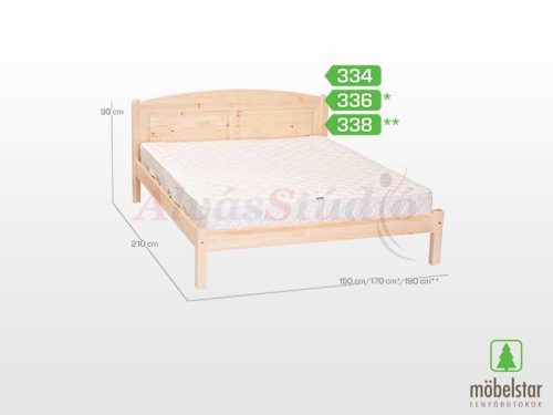 Möbelstar 334 - plain pine bed frame 140x200 cm