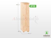   Möbelstar 213 - 1 door 1 drawer plain pine wardrobe (with garment rod)