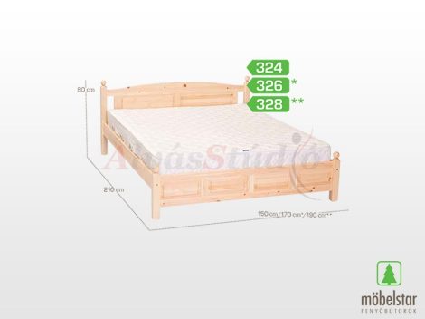 Möbelstar 326 - plain pine bed frame 160x200 cm