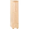 Möbelstar 214 - 1 door 1 drawer plain pine wardrobe (with shelves)