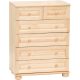 Möbelstar 128 - 4 drawer -  2 drawer plain pine dresser