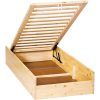 Möbelstar 369G - plain pine bed frame with gas spring storage 90x200 