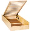 Möbelstar 339G - plain pine bed frame with gas spring storage 90x200 cm