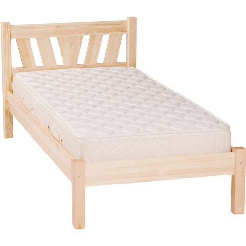 Möbelstar 389G - plain pine bed frame with gas spring storage 90x200 