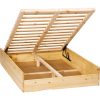 Möbelstar 314G - plain pine bed frame with gas spring storage 140x200 cm