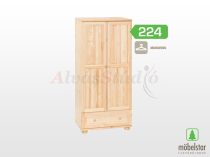 Möbelstar 224 - 2 door 1 drawer plain pine wardrobe 