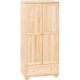 Möbelstar 225 - 2 door 1 drawer plain pine wardrobe (with divider)