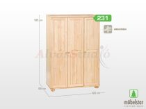 Möbelstar 231 - 3 door plain pine wardrobe 