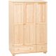 Möbelstar 232 - 3 door 2 drawer plain pine wardrobe 