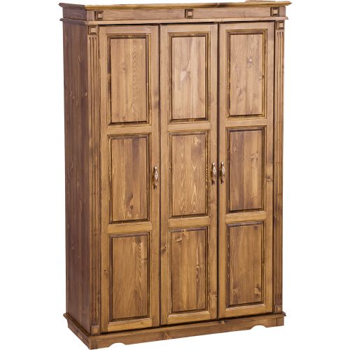 Möbelstar CLA 231 - 3 door stained pine wardrobe (with divider)