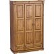 Möbelstar CLA 232 - 3 door 2 drawer stained pine wardrobe (with divider)