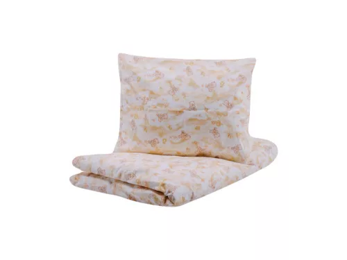 Naturtex 2 részes pamut ágynemű 90x130/40x50 cm Sárga macis