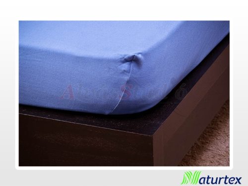 Naturtex Jersey fitted bed sheet - medium blue 90-100x200 cm