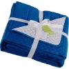 Naturtex Emily microfiber ágytakaró - fehér-kék kockás 235x250 cm