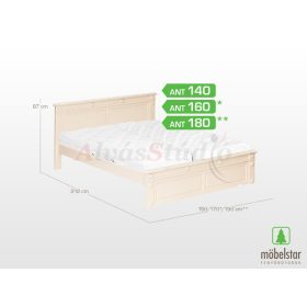 Möbelstar ANT 90 - antik festett fenyő ágykeret 90x200 cm