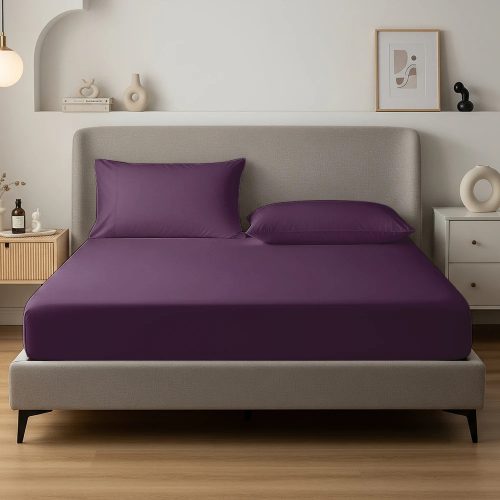 Alvásstúdió Jersey gumis lepedő Brombeer 180-200x200 cm