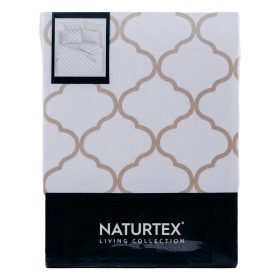 Naturtex 3-piece cotton-satin bed linen set - white stripes